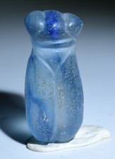 2" Old China Hongshan Culture Blue Crystal Carving Cicada insect Pendant