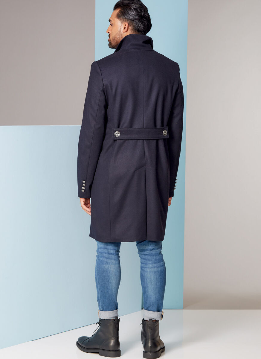 Vogue Mens Double-Breasted Coat w/High Stand Collar Pattern Vogue Mens Double-Breasted Coat w/High Stand Collar Pattern
