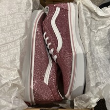 Vans Women's Old Skool Glitter Lilas Pink Shoes - Size 7