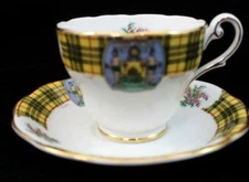 Royal Standard BONNIE SCOTLAND Footed Cup & Saucer Bone China GREAT CONDITION
