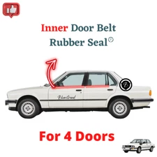 SET BMW E30 (1984-1993) Weatherstrip Inner Door Belt Rubber Seal (4 Doors)