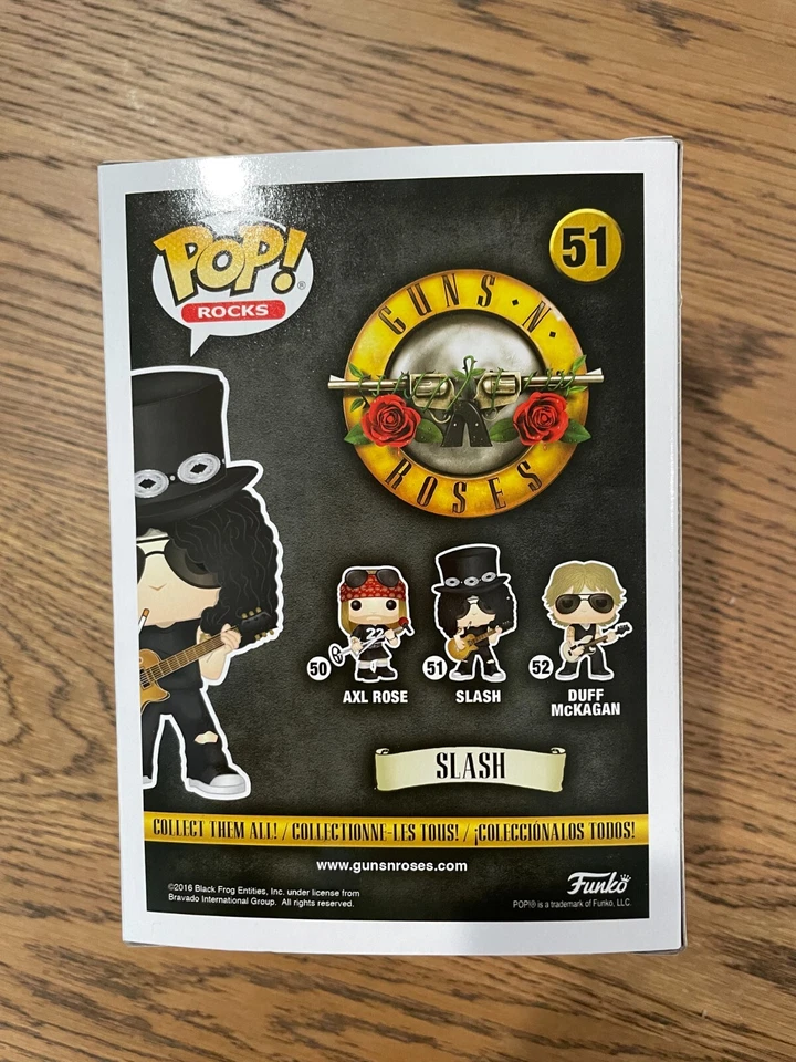 Funko pop ! Rocks Guns N Roses Slash #51 乙烯基人偶带盒 — 第 3/4 张图片