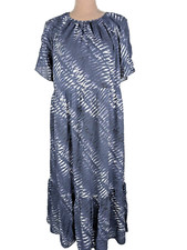 Vestido Rails Drew Midi en Niveles Azul Nilo Tie Dye Talla Grande Azul Marino Boho Costero