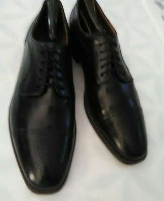 boss専用 Johnston & Murphy Men's Leather Black Cap Toe Dress Shoes 11M US
