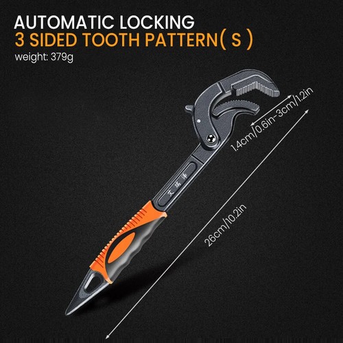 Wrench High Carbon Steel Multi Functional Adjustable Self Locking Ratchet Open - Picture 7 of 16