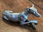 Antique Hollow Cast White Metal Spelter Greyhound Figurine 6 x 3 in