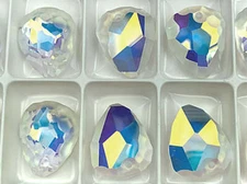 Swarovski Art. 6190 Rock Pendants 23mm Crystal AB custom coated and Matted SW179