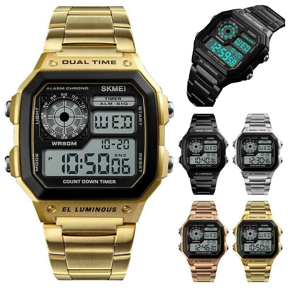 SKMEI Classic Watch World Time illuminator Digital Casual Sport High Quality WR5