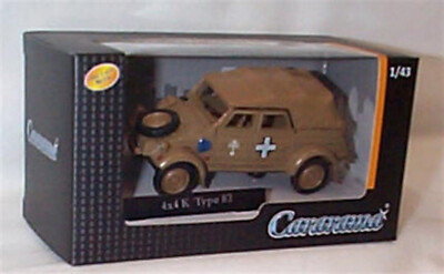VW Kubel Typ 82 Dach geschlossen Sandwüste 1940 Armeewagen Maßstab 1:43 NEU in Box