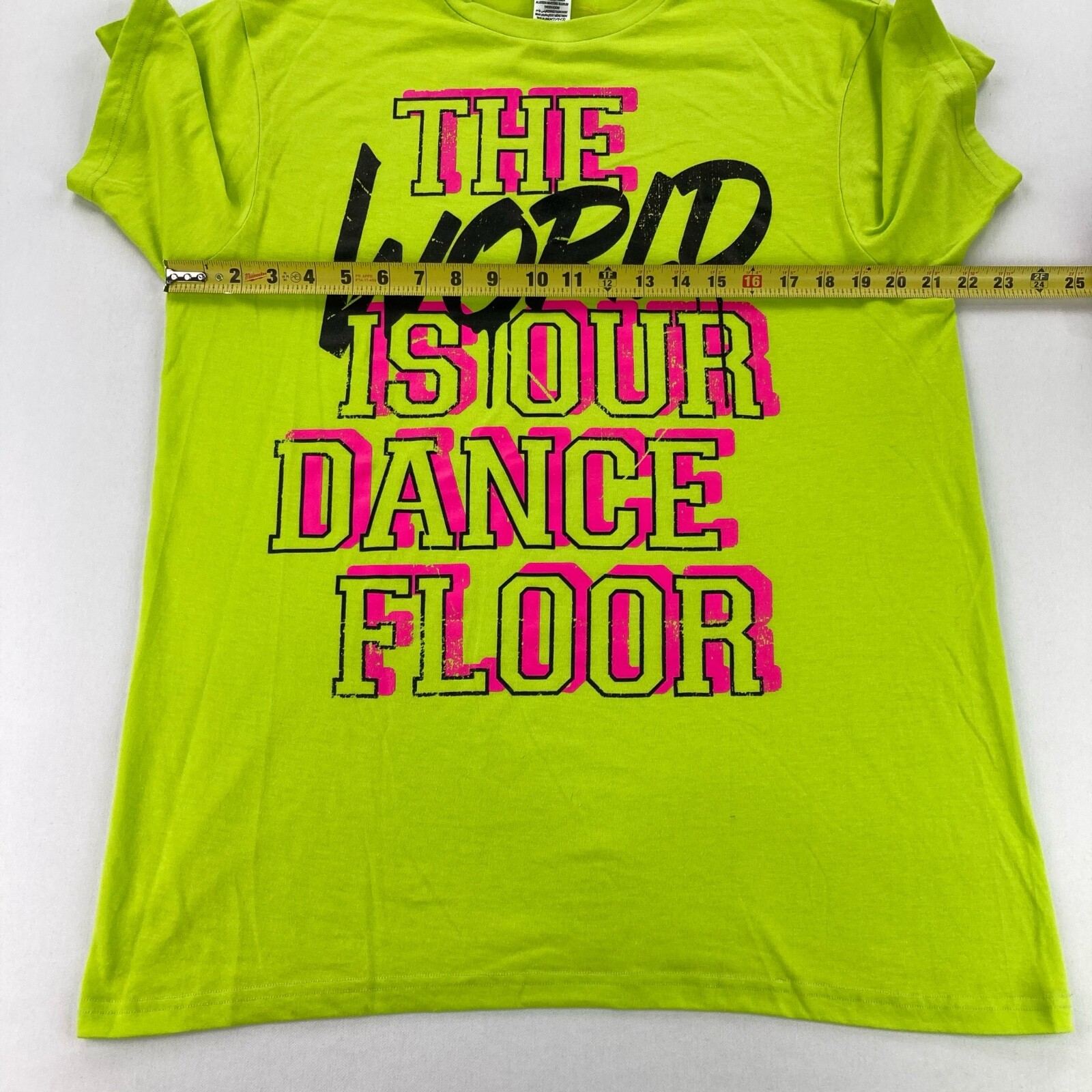Zumba Men's "The World Is Our Dance Floor" S/S TShirt Neon Green • One