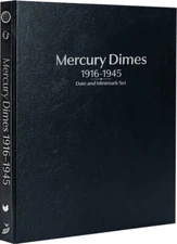 Mercury Dimes: 1916-45 Date & Mintmark Set-Whitman Prestige™ Coin Album (Black)