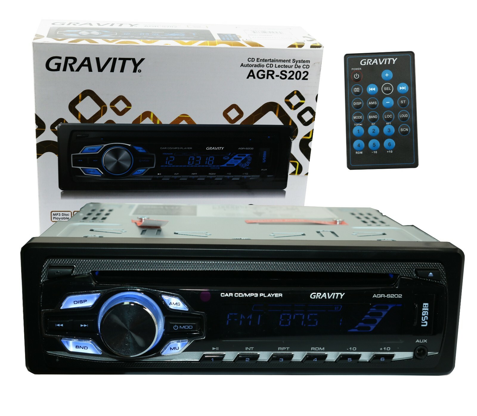 Gravity 1- Din Car Stereo Receiver AGR-S202 CD Entertainment