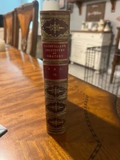 Vintage Leather bind Quintilian's Institutes of oratory Volume 2 by John Watson
