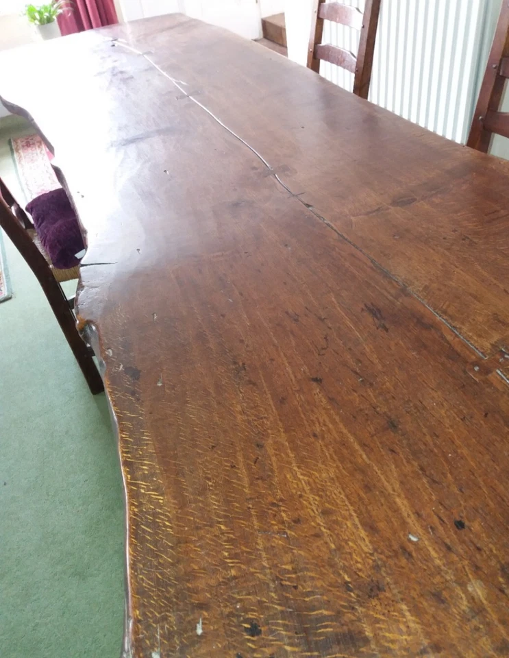 Rupert Griffiths handmade bespoke solid oak dining table & chairs, flawless, 8'. - Image 3 of 4