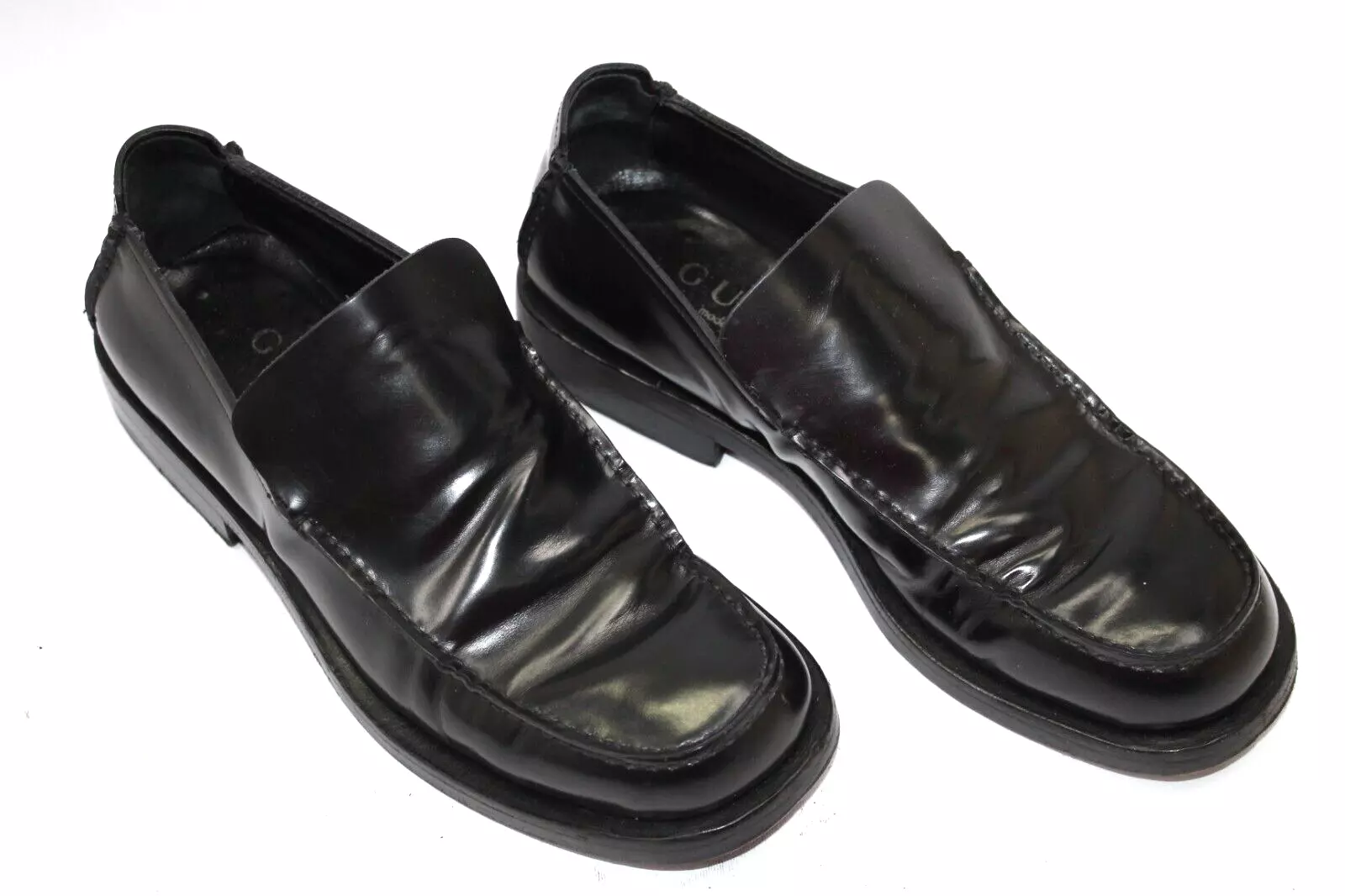 Chaussures GUCCI homme taille 7,ope 40,5 cuir noir S8869