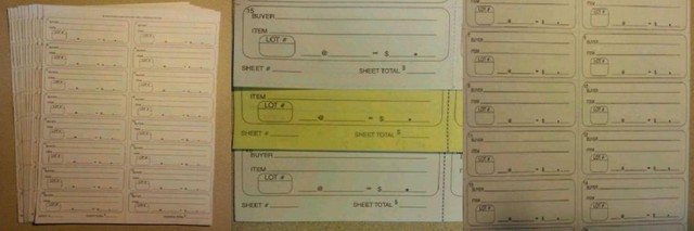Auction Clerking 10 Sheets Tickets 3 Part Receipts - Auctioneer Clerk ...