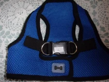 Blue Blk Mesh Body Harness Vest M Medium Dog new step-in