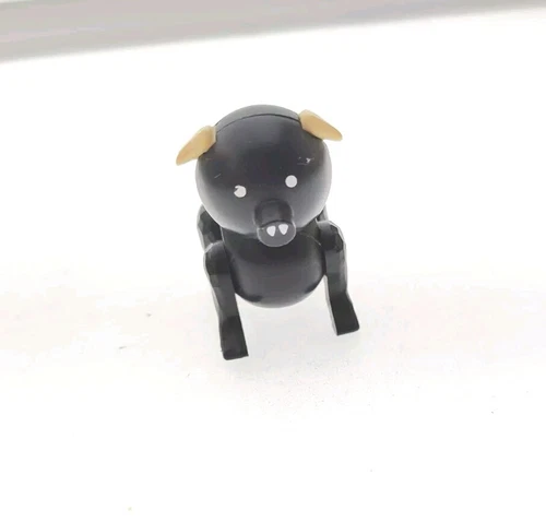 Vintage Fisher Price Little People Family Farm Black Pig Animal Toy Figure Ty28