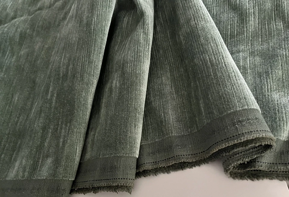 Vintage Short Pile Light Teal Corduroy Heavy Upholstery Fabric By Yard Rare - Image 2 of 4