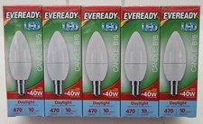 5 x Eveready 5.2W = 40W LED Candle Bulbs SBC/B15 Daylight White
