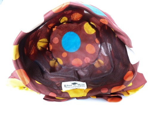 Edward Mann 1960s Vintage Silk Turban Hat - Multicolour Spotted - M / L - Picture 9 of 9