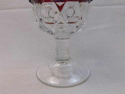 Antique Ruby Stained Etched EAPG Glass Goblet Souvenir Indianapolis, Ind. - Picture 3 of 8