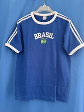 28"length 44" waist BRAZILIAN WORLD CUP FAN SOCCER T.SHIRT BLUE COTTON THREAD