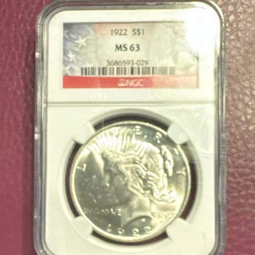 1922 Peace Dollar $1 Silver Coin NGC MS 63 Philadelphia