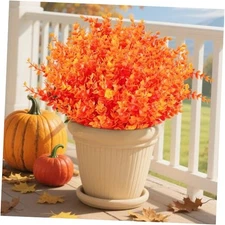  20 Bundles Orange Fall Decor Artificial Flowers for 20 PCS Orange-eucalyptus