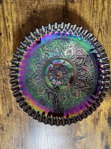 Fenton Carnival Glass Decorative Bowl Vintage Hearts and flowers Pattern