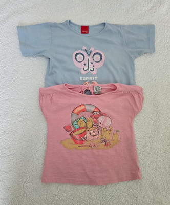Esprit & Charanga Mädchen T-Shirt 2er-Set 92/98 Kurzarm Baumwolle Druck