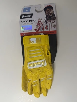 (Youth S) Franklin CFX Pro Baseball Batting Gloves (Yellow Hi-Lite/NEW) Cabretta