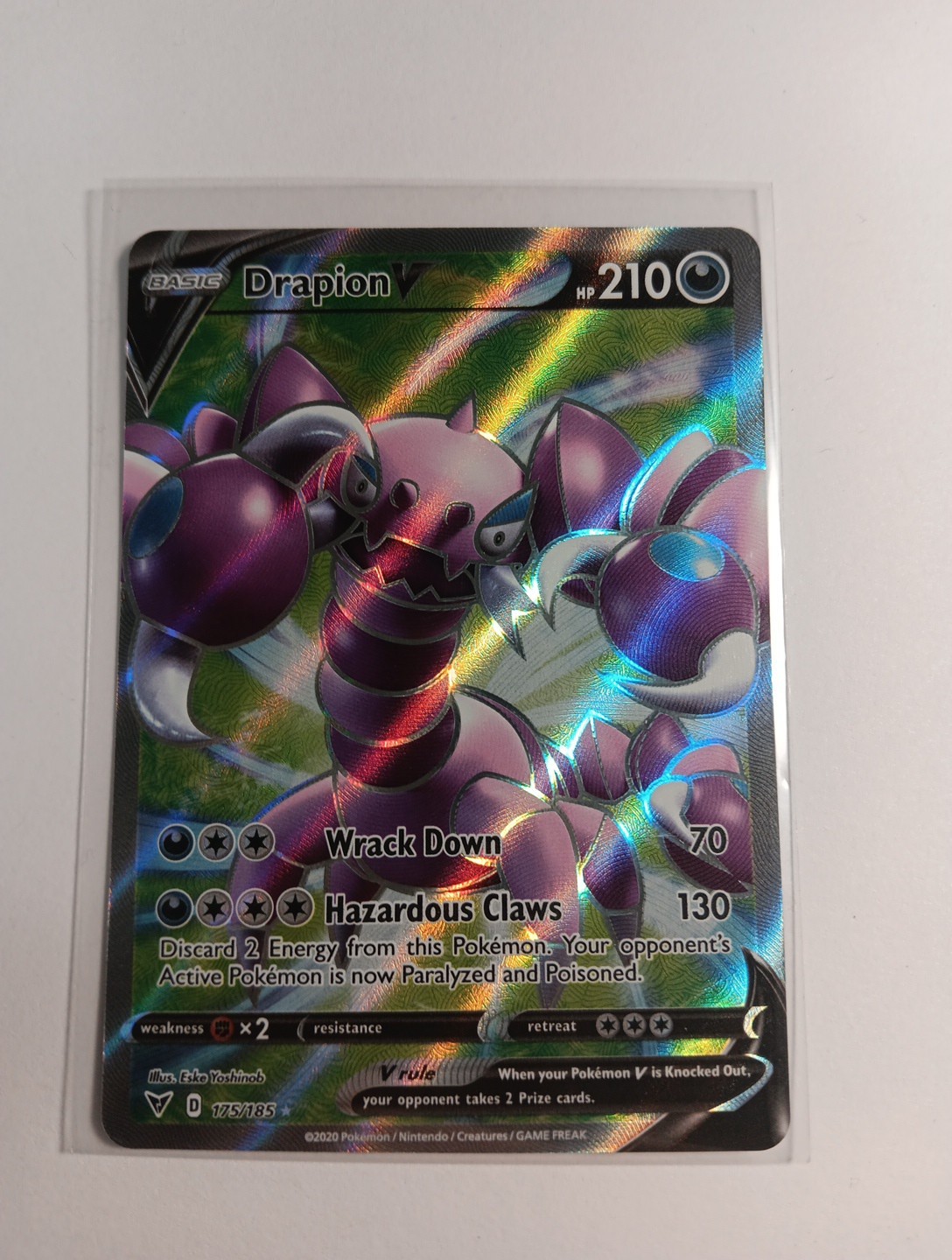 Pokemon Drapion v Full Art Ultra Rare Holo Card 175/185 Vivid Voltage