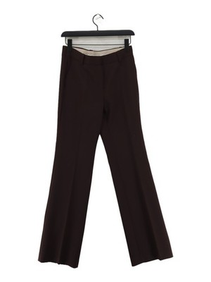 Massimo Dutti Women's Trousers UK 10 Brown Polyester with Wool, Polyamide Chino