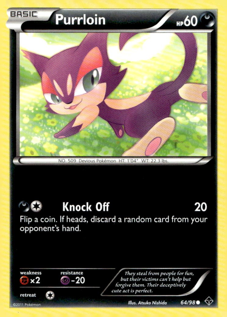 Purrloin 64/98 Common Emerging Powers Pokemon Near Mint