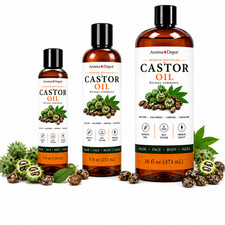 Castor Oil 100 Pure Cold Pressed Unrefined Carrier Hair Skin Body Nails