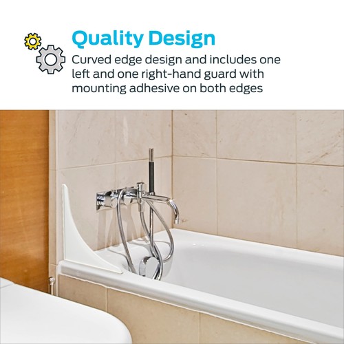 7 x 9 Inch White Bathroom Shower Splash Guard, Pack of 2, 15266 - Picture 4 of 6