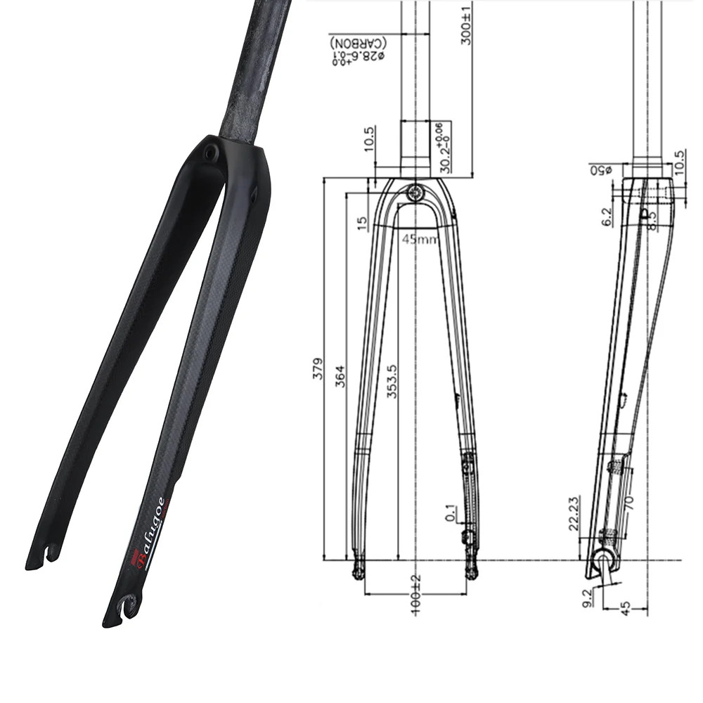 Forcella rigida in carbonio per bici da strada 700C