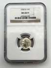 1950-D Roosevelt Silver Dime 10C NGC MS66 FT Full Torch Gem US 90% Coin BM1