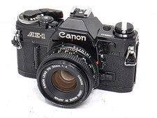 Black Canon AE-1 Program SLR Camera 50mm F/2.0 Lens - Rare Tested Fast Ship