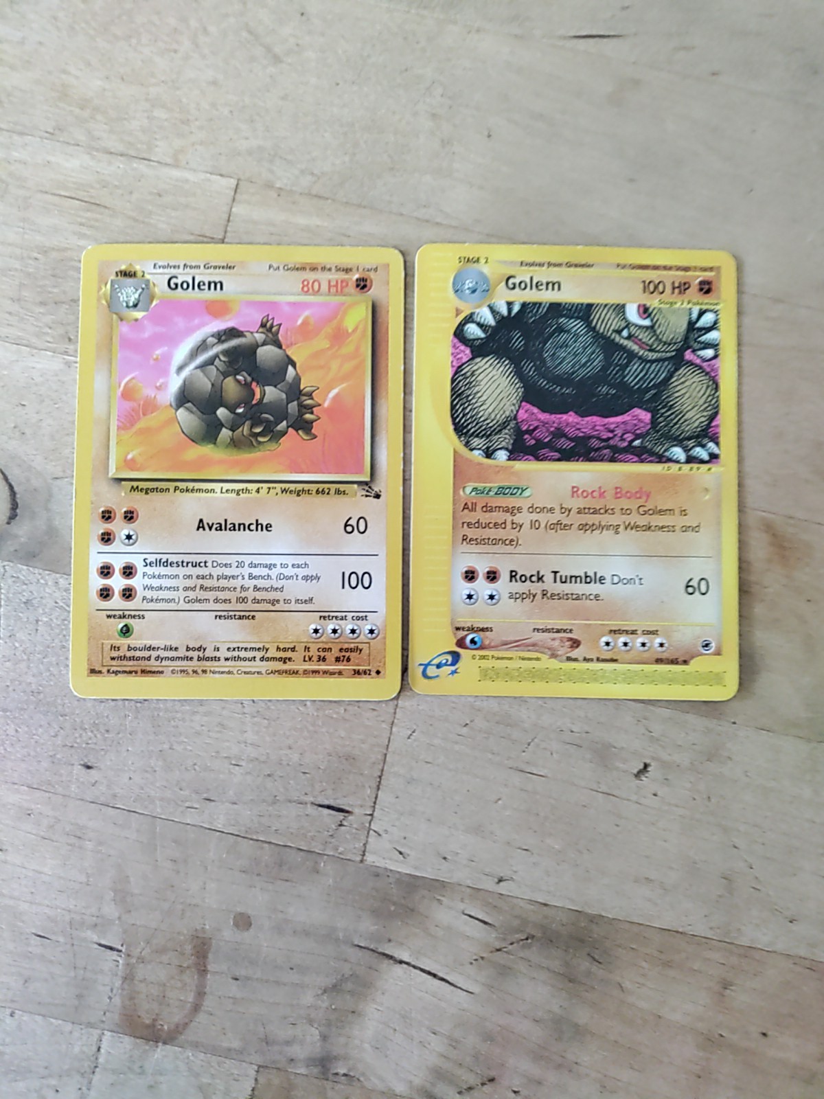 Golem 049/165 Expedition And Fossil Set Regular Pokemon Tcg