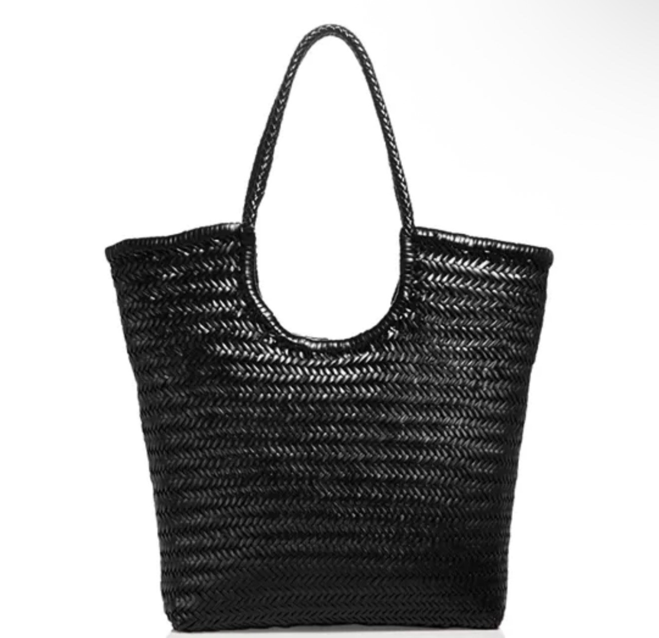 Dragon Diffusion Arched Diagonal WovenLeather Tote - image 1