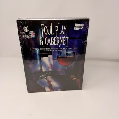 Vintage BePuzzled Foul Play & Cabernet Mystery Jigsaw Puzzle 1000pc Sealed 1994