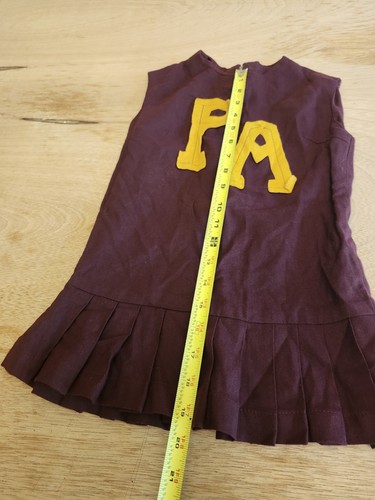 Vintage 60s 70s Cheerleading Youth Uniform Skirt Top Maroon Talon Zip - Picture 4 of 8
