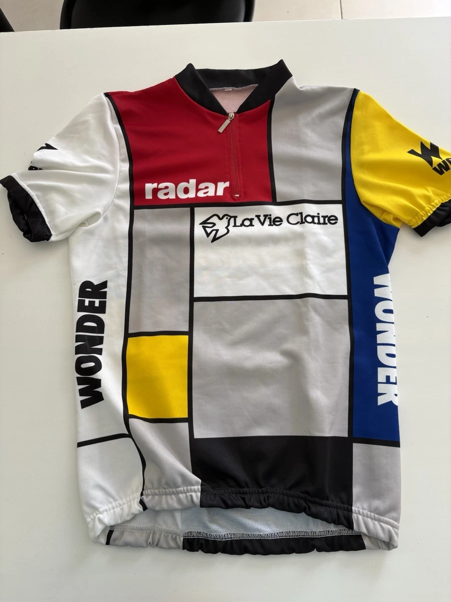 Maillot Cycliste Vintage La Vie Claire - Wonder Radar - Taille M - Jaune