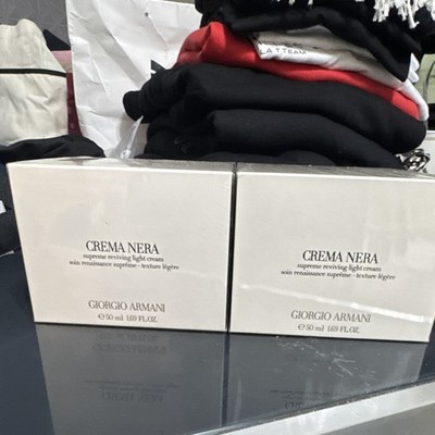 Lot of 2 Giorgio Armani Crema Nera Supreme Reviving Light Cream 50ml 1.69 fl oz