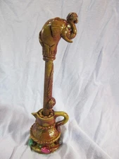 RARE ELEPHANT PEN WIT POLISHED STONED & JUG PITCHER HOLDER MADE IN PERU