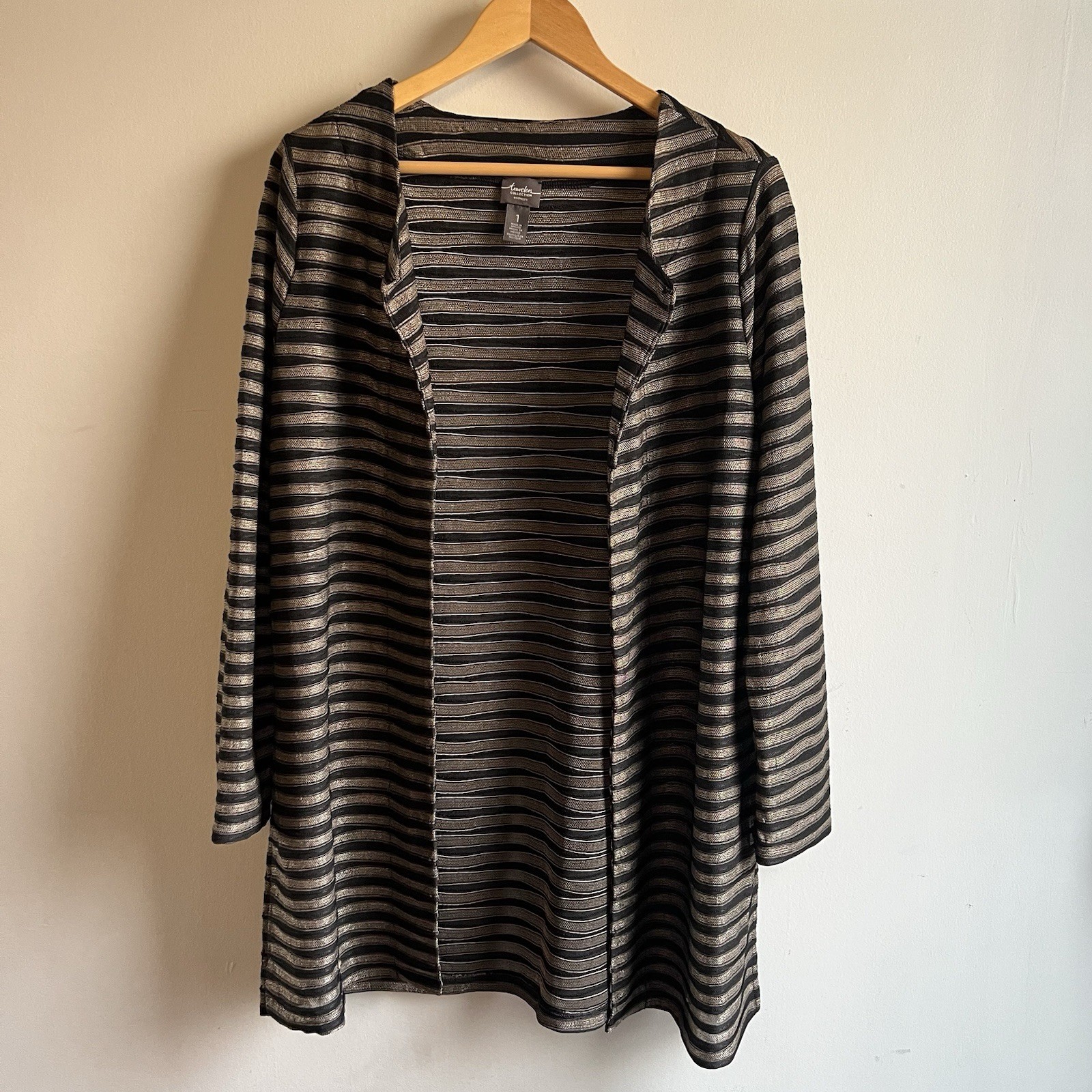 Chico's Travelers Collection Brown and Black Cardigan Women's Size 1 | eBay