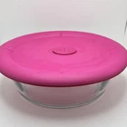 Vintage Pyrex 3.2 qt Oval Baking / Storage Dish #8501 With Pink Vented Lid