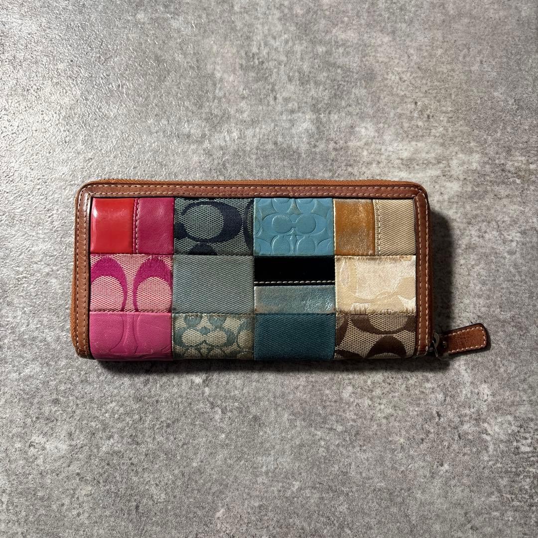 Coach Spring Patchwork Zip Wallet Multi-Color Lea… - image 2